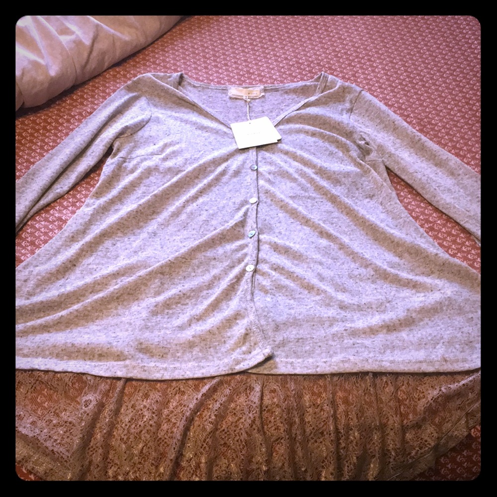 A’Reve cardigan with lace back.